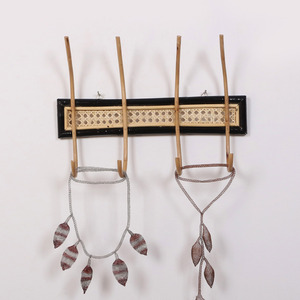 Accessory for clothing organizer hand-made rattan wall mounted <b>hook</b> <b>coat</b> hat hanging <b>hooks</b> - Product Image 3