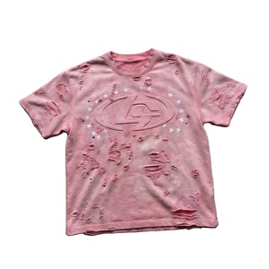 เสื้อยืดคอกลมโอเวอร์ไซส์สตรีทแวร์แบบยูนิเซ็กซ์ พิมพ์ลายโลโก้ 3 มิติ แบบนูน  สำหรับฤดูร้อน ขายส่ง ปรับแต่งได้ตามต้องการ - Product Image 1