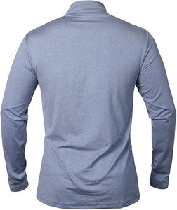 Chemises de sport à manches longues pour hommes, sweat-shirt à demi-zip, hauts de fitness pour le jogging, respirants, compressifs, pour la course à pied - Product Image 2