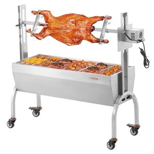 Asador Eléctrico de Acero Inoxidable de 46 Pulgadas con Motor de 52W para Asar Cerdos, Corderos y Cabras Enteros, con Capacidad para 132 Libras, Horno de Carbón para Asar - Product Image 1