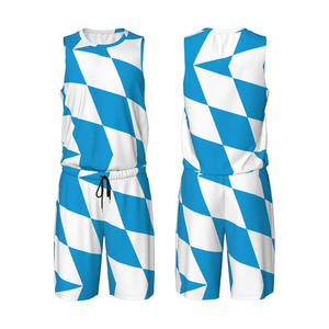 Conjunto de uniforme de baloncesto para hombre con la bandera de Baviera, que absorbe la humedad, de secado rápido y transpirable, con un diseño holgado. - Product Image 5
