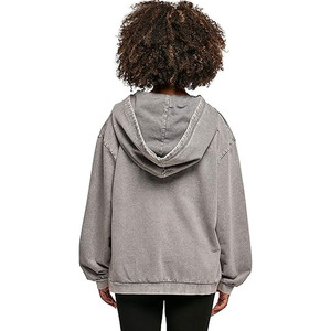 Women's Casual Acid Wash Hooded Sweatshirts Custom Printed with Badge Front Logo Position Waterproof Wholesale Winter - Product Image 6