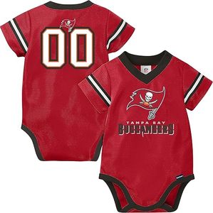 Combinaison bébé en maille rouge des Buccaneers de Tampa Bay avec logo de l'équipe personnalisé 100% polyester - Product Image 1