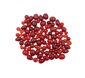 พลอยออนิกซ์สีแดงธรรมชาติ รูปทรงผสม แบบคาโบชอง ขนาด 5-12 มม. สำหรับทำเครื่องประดับแฮนด์เมด - Product Image 2