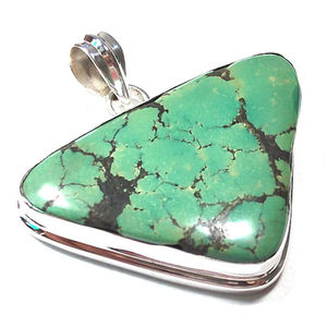 Colgante azul natural Tíbet turquesa plata de ley pura diseño simple colgante joyería de moda colgantes encantos turquesa Espinosa - Product Image 1