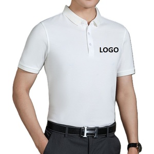 Polo personnalisé haut de gamme en couleur unie, uniforme de travail sur mesure, t-shirt d'été à manches courtes avec col et logo brodé - Product Image 1