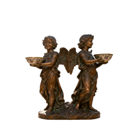 Statue d'ange chérubin en fibre de verre de luxe sur mesure, style Art déco, avec pot intégré, sculpture pour pot de plante, décoration de jardin extérieur, résistante aux intempéries
