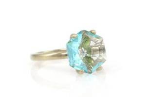 Nuevo Anillo de Plata de Ley 925 con Topacio Azul, Corte Hexagonal Facetado, Anillo de Boda para Mujer, Joyería Fina para Mujer - Product Image 3