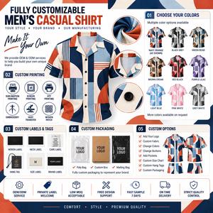 Camisa Hawaiana de Manga Corta para Hombre, con Cuello Abotonado, de Poliéster Satinado de Secado Rápido, con Estampado por Sublimación y Diseño de Logotipo Personalizado - Product Image 4