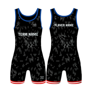 Trajes de Lucha Unisex Sublimados en Poliéster, Corte Ajustado, Tirantes Ajustables, Logotipo Personalizado, Uniforme de Equipo Elástico - Product Image 1