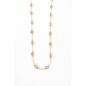 Collar de Moda con Cristales y Flores en Oro Rosa de 18K para Mujer, Cadena Delicada con Cuentas Florales Blancas, Joyería Elegante para Regalo - Product Image 4