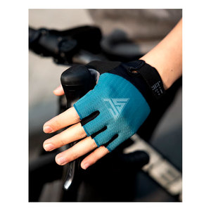 Gants de cyclisme unisexes en polyester à demi-doigts personnalisés - Gants de vélo respirants et antidérapants pour l'été - Product Image 2