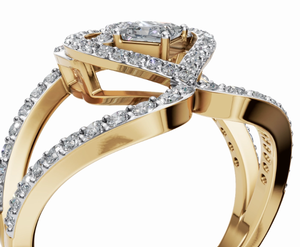 Anillo de diamantes de 9kt, 14kt, 18kt en oro amarillo, oro rosa y oro blanco. Joyería de diamantes auténticos con banda de oro para mujer. Anillo de metal genuino. - Product Image 3