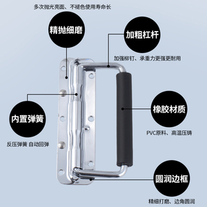 Industrial Transport <b>Boxes</b> with Thickened Spring Folding Handles for Toolboxes and Wooden <b>Crates</b> - Product Image 2