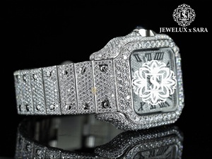 Reloj de Diamantes Mossinate con Incrustaciones de Color Negro, Fabricación India, para Viajes, Fiestas y Regalos, Disponible para la Venta - Product Image 2