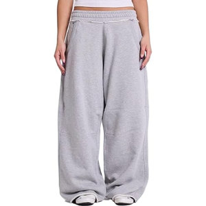 Pantalon de survêtement ample à jambes larges pour femme, pantalon de sport en molleton surdimensionné avec taille élastique, pantalon de jogging décontracté et confortable pour femme - Product Image 1