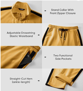 Chándal Deportivo para Hombre, Transpirable, con Capucha, Diseño Sólido, para Entrenamiento y Jogging, Impresión por Transferencia de Calor, 100% Algodón, Invierno - Product Image 3