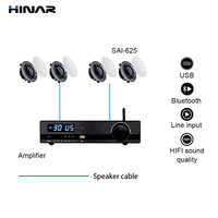 Speaker langit-langit dengan set amplifier Semi-otomatis 6.5 inci 2.1 Channel dalam Sistem Speaker Langit-langit Amplifier Kelas D Komersial