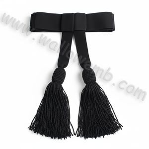 Novedad 2026: Faja de Seda Negra Personalizada para Oficiales Ceremoniales, Uniforme de Servicio, con Bordados Elaborados, Sin Correa - Product Image 3