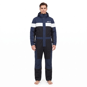 Mono de esquí para hombre Hawk Eye con bloques de color, impermeable, con capucha, cierre de cremallera, aislado, para deportes de invierno - Product Image 3
