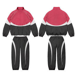 Ensemble veste coupe-vent légère en nylon et pantalon de survêtement grande taille personnalisé, style streetwear, en polyester - Product Image 2