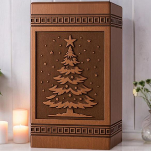 Handcrafted Rosewood Christmas Tree Urn: Engraved <b>Memorial</b> <b>Keepsake</b> urn <b>Memorial</b> <b>Keepsake</b> by AYAANS - Product Image 6
