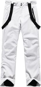 Pantalones de Esquí Impermeables Blancos para Mujer, 10000 mm, Poliéster Sintético Aislado, Cierre de Botones, Ropa de Nieve para Adultos - Product Image 6