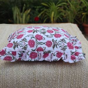 Indian Bohemian Rectangular Decorative <b>Cushion</b> Covers Handmade Pink Block <b>Print</b> Floral Throw Pillow Sham Decorative Pillows - Product Image 5