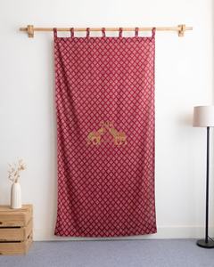 Tissu de rideau en coton imprimé indien, design botanique bohème élégant, décoration d'intérieur haut de gamme - Product Image 4