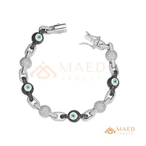 Silver Bracelet Iced Out Crystal Link Chain Fashion Jewelry Trendy Luxury Gift <b>for</b> Women <b>Men</b> NYC Style - Product Image 6