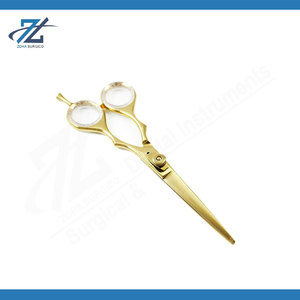 Barber Scissors Professional Salon Use Stainless Steel Sharp Blades Beauty Manicure <b>Care</b> Gold Color Pakistan - Product Image 4