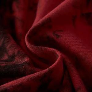 Conjunto de Camiseta y Pantalones Cortos con Estampado Gráfico para Hombre, Tie Dye Rojo, Ropa Urbana de Dos Piezas, Algodón y Poliéster, Diseño Personalizado - Product Image 6