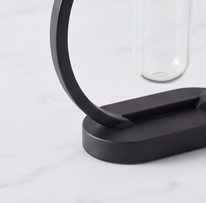 Modern <b>Black</b> Metal Ring <b>Vase</b> With Glass Tube For For Indoor Decoration Tabletop Accent And Fresh Floral Arrangement - Product Image 2