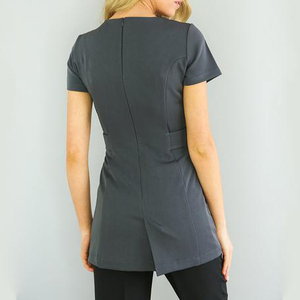 Tunique de salon de beauté unisexe, uniforme de coiffure élégant, haut respirant en polyester, coton et élasthanne - Product Image 5