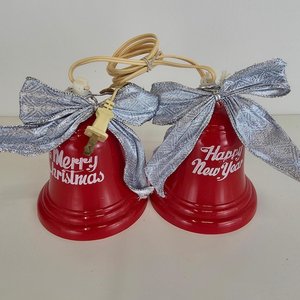 <b>Red</b> Bell Christmas Ornament with <b>Ribbon</b> Bow Hanging Decor Traditional Indoor Holiday Decoration - Product Image 6