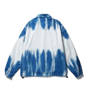 Chemise-veste en coton tie-dye pour homme, coupe décontractée, col rabattu, couleur dégradée, manches longues, vêtement d'extérieur pour le printemps - Product Image 4