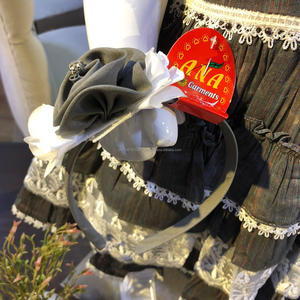 Conjunto de vestido de algodón de pollo de nuevo diseño para niñas Ropa de Fiesta de Primavera para niños que incluye vestido de princesa Diadema Traje de lana - Product Image 5