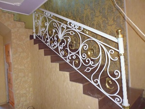 Premium wrought iron staircase railing with handcrafted scrollwork and wood handrail, adding timeless elegance to villas!! - Product Image 4