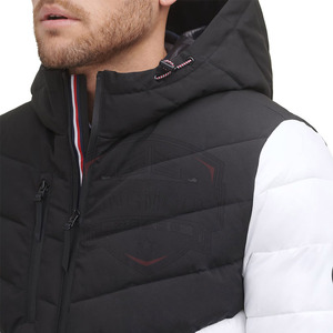 แจ็คเก็ตพัฟเฟอร์แขนยาวสำหรับผู้ชายรุ่นใหม่ประจำฤดูหนาวจากโรงงาน พร้อมปกตั้ง โลโก้ด้านหน้า ระบายอากาศได้ดีและเป็นมิตรกับสิ่งแวดล้อม - Product Image 6