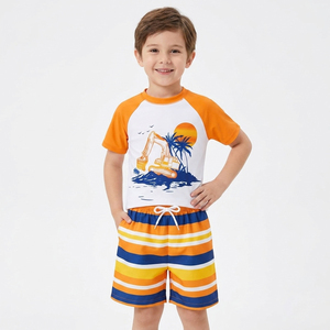Children's Boys Sublimation MMA BJJ <b>Compression</b> Long Sleeve Rash Guard Yoga Set Breathable Quick Dry UPF50+ Eco-Friendly T-<b>Shirt</b> - Product Image 5