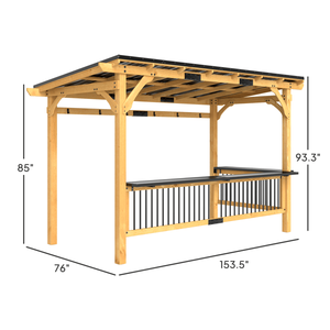 Gazebo in Legno per Barbecue, Elegante Tettoia e Pergola per Intrattenimento all'Aperto - Product Image 2