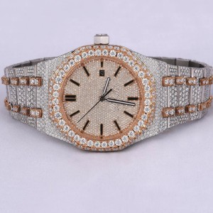 Reloj de acero inoxidable personalizado de alta calidad para hombre, 41mm, estilo Hip Hop helado, Leb Grown Diamond, diseño de negocios antiguo de lujo - Product Image 1