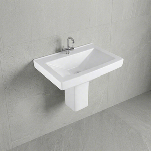Lavabo mural demi-piedestal en céramique de 9 L, économique, pour centre commercial - Product Image 4