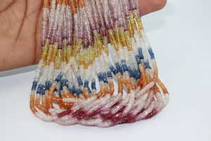 ลูกปัดรูปทรงยางรถยนต์/ล้อรถ หลายเหลี่ยม แซฟไฟร์ AAA ขนาด 3.5 มม. ความยาว 16 นิ้ว ทำจากหินธรรมชาติ สำหรับทำเครื่องประดับ - Product Image 2