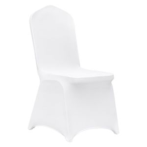 Coprisedili per sedie bianche universali elasticizzate in Spandex 150 pezzi per fodere pieghevoli per feste di matrimonio - Product Image 1