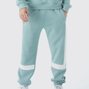 <b>Men's</b> Blue <b>White</b> Solid Breathable Eco-Friendly Lightweight Hooded Tracksuit Full Length Cotton Casual <b>Joggers</b> Side Pockets - Product Image 3