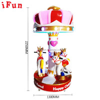 Manèges d'amusement Carrousel de luxe 3 places pour enfants Rotation de cheval Carrousel d'intérieur électrique pour enfants Kiddie Rides à vendre