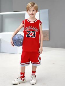 Kids Basketball Jerseys #24 Mesh Sleeveless Tank Top Shorts <b>Socks</b> for Boys Girls 3PC Athletic Training Uniforms - Product Image 2