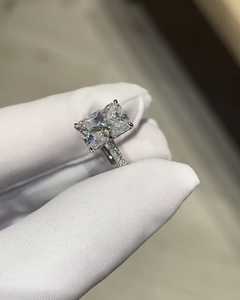 4.5 Carat VVS Lab Grown Diamond Engagement <b>Ring</b> for Women | Radiant Cut Hidden Halo <b>Solitaire</b> Wedding <b>Ring</b> | IGI Certified Gold - Product Image 6