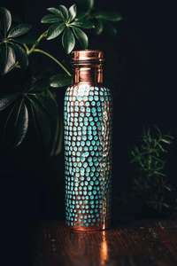 Botella de Agua Reutilizable de Doble Pared de Cobre BoldBlossom, Ecológica, con Superficie para Decoración - Product Image 6